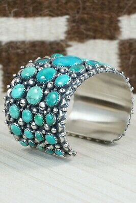 Navajo Turquoise and Sterling Silver Bracelet - Tom Lewis