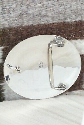 Turquoise, Coral & Sterling Silver Belt Buckle - Wilbert Muskett Sr.