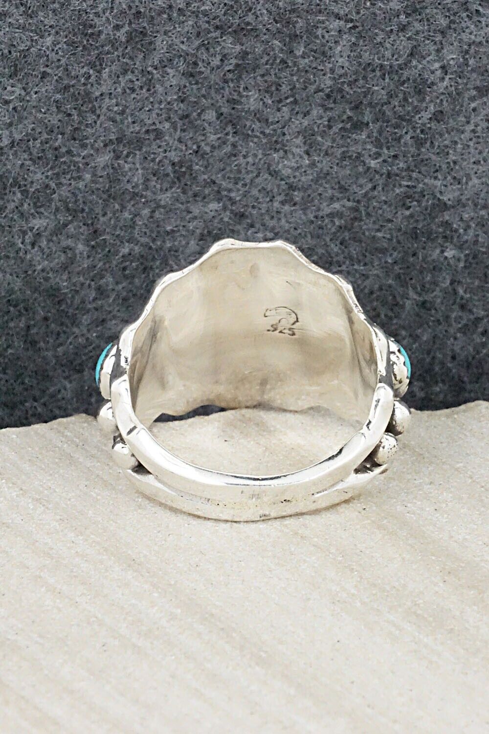 Turquoise & Sterling Silver Ring - Genevieve Francisco - Size 10.5
