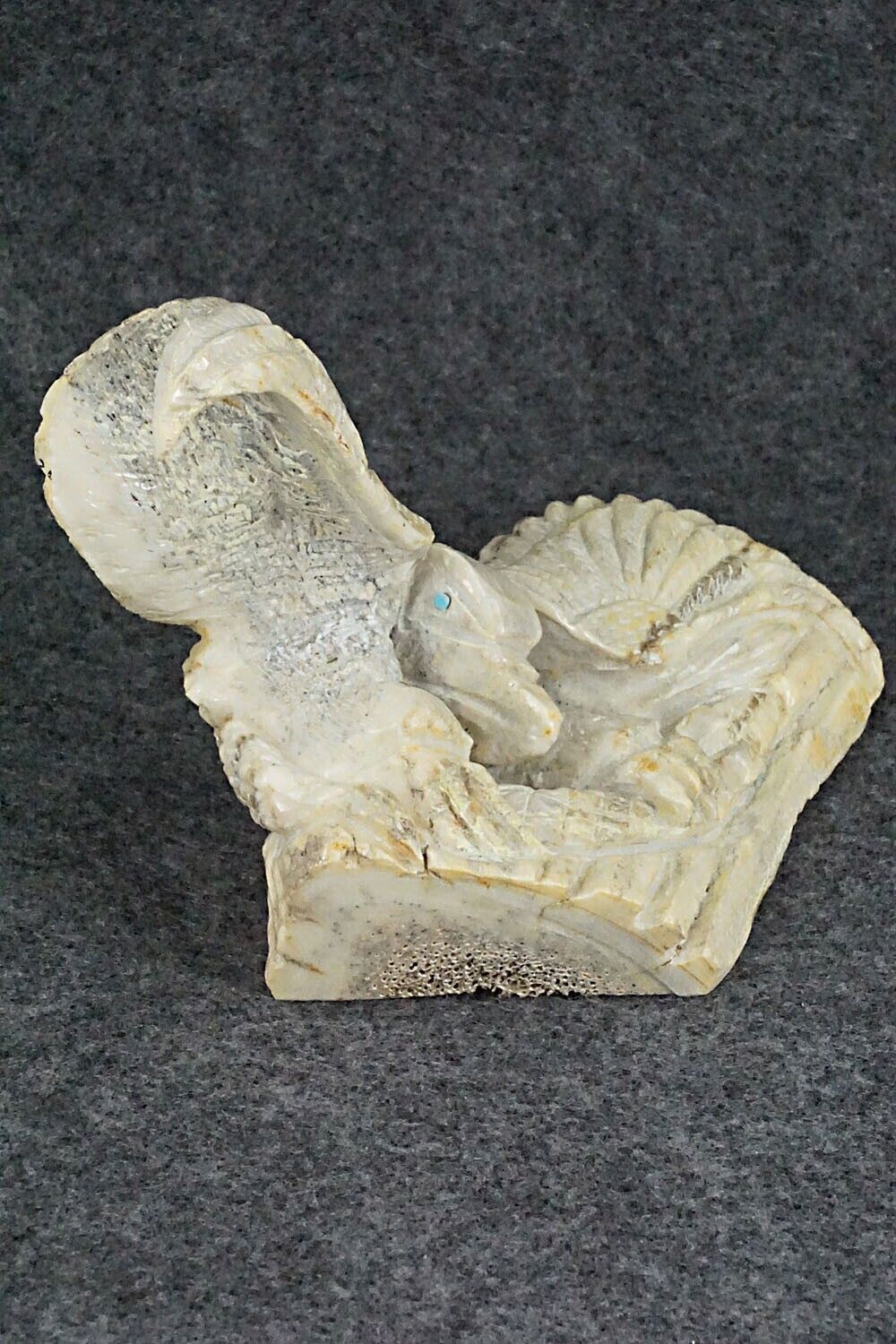 Eagle & Snake Zuni Fetish Carving - Jerrold Lahaleon