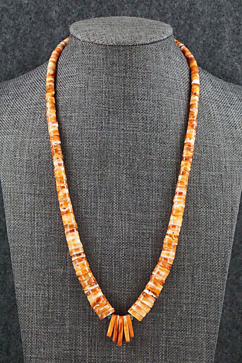 Spiny Oyster & Turquoise Necklace - Helen Tsosie