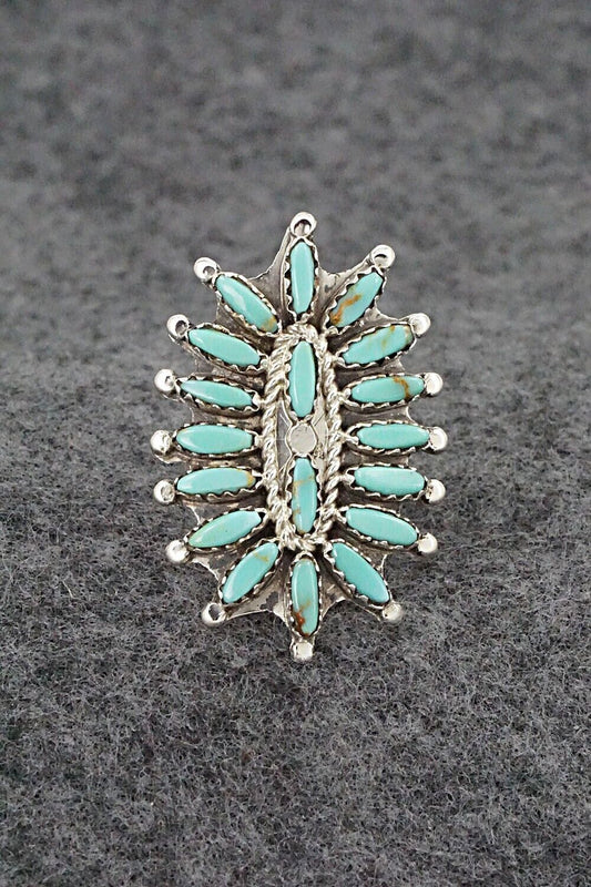 Turquoise & Sterling Silver Ring - Nathaniel Nez - Size 6