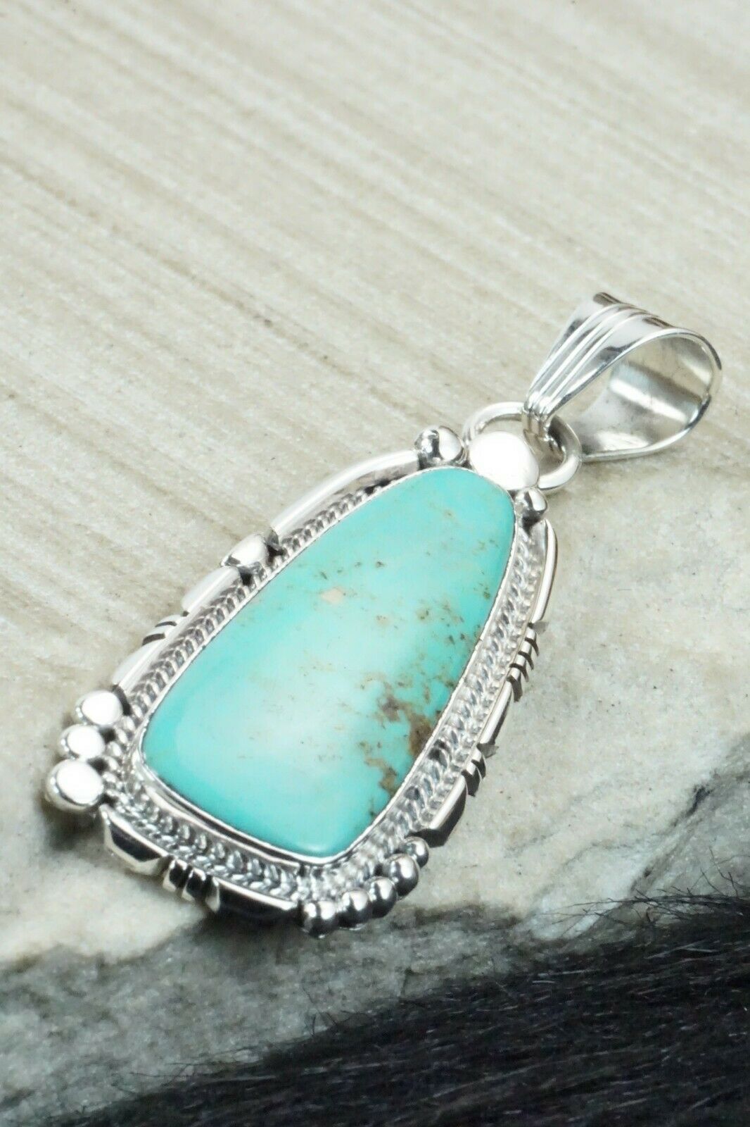 Turquoise and Sterling Silver Pendant - Daniel Benally