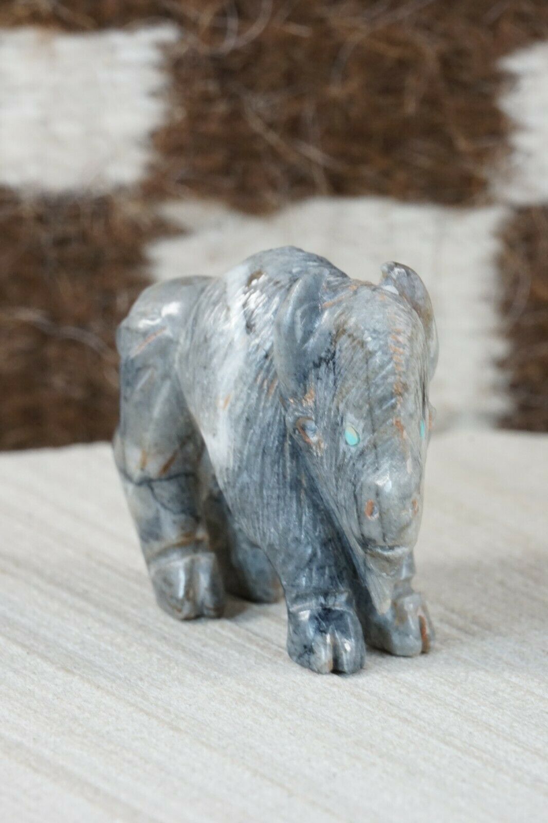 Buffalo Zuni Fetish Carving - Jonas Hastito - High Lonesome Trading