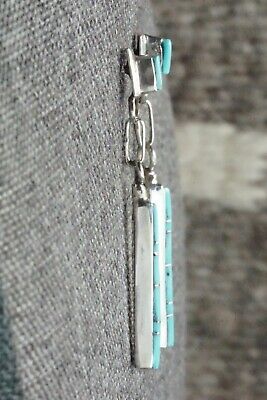 Turquoise & Sterling Silver Earrings - Roland Natachu