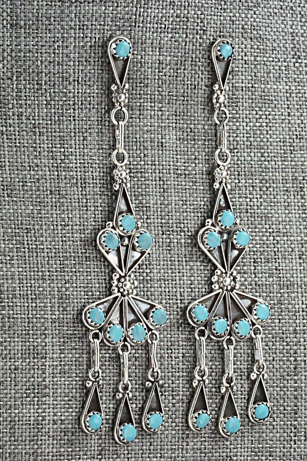 Turquoise & Sterling Silver Earrings - Vivianita Booqua