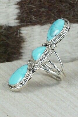 Turquoise and Sterling Silver Ring - Bucky Belin - Size 6
