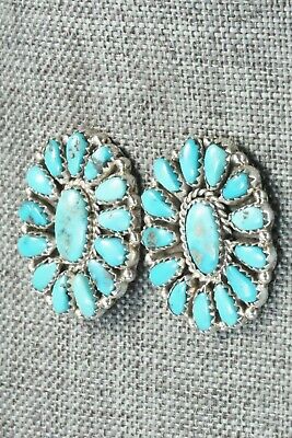 Turquoise & Sterling Silver Earrings - Justina Wilson