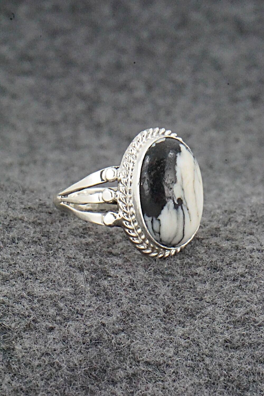 White Buffalo & Sterling Silver Ring - Grace Kenneth - Size 5.25