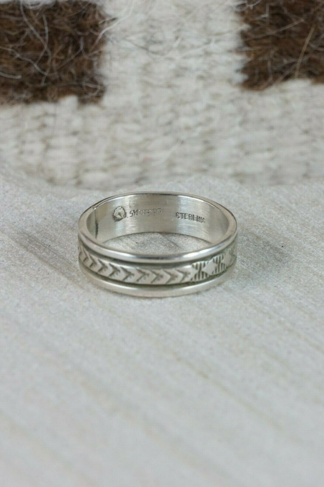 Navajo Sterling Silver Ring - Bruce Morgan - Size 11.75 - High Lonesome Trading