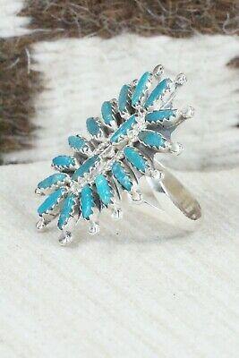 Turquoise & Sterling Silver Ring - Nathaniel Nez - Size 9 - High Lonesome Trading