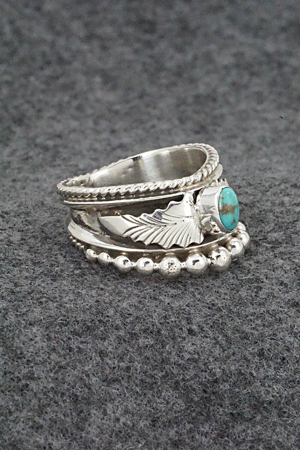 Turquoise & Sterling Silver Ring - Tom Lewis - Size 10