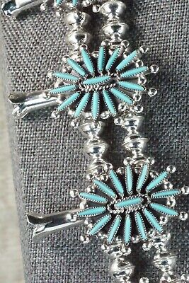 Turquoise & Sterling Silver Squash Blossom Set - Lance and Cordelia Waatsa - High Lonesome Trading