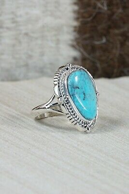 Navajo Turquoise & Sterling Silver Ring - Daniel Benally - Size 7