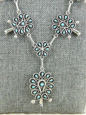 Zuni Sterling Silver and Turquoise Necklace and Earrings Set - Tricia Leekity - High Lonesome Trading