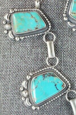 Turquoise & Sterling Silver Necklace and Earrings Set - Tom Lewis - High Lonesome Trading