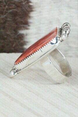 Spiny Oyster & Sterling Silver Ring - Delbert Arviso - 8