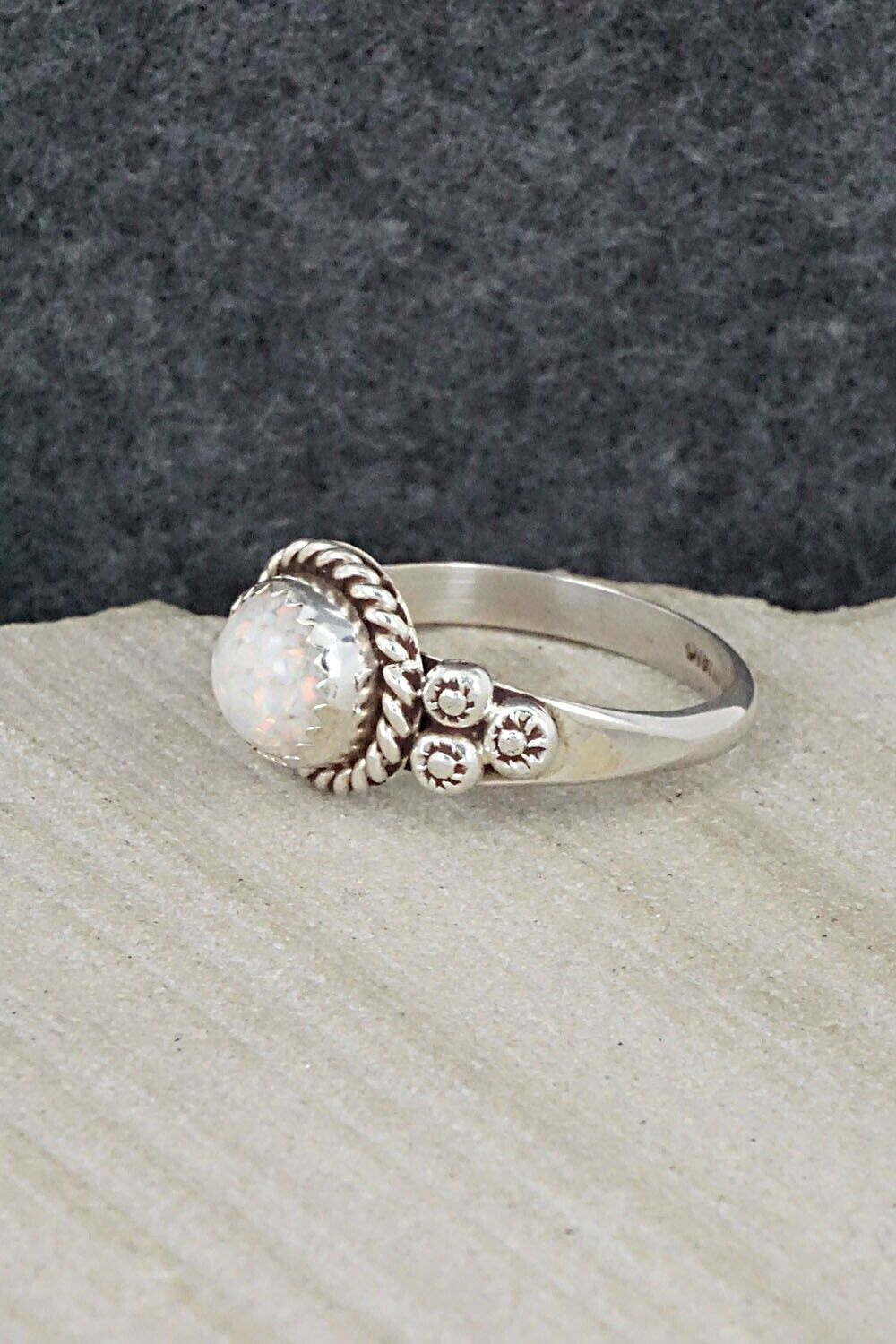 Opalite & Sterling Silver Ring - Freda Martinez - Size 9.5
