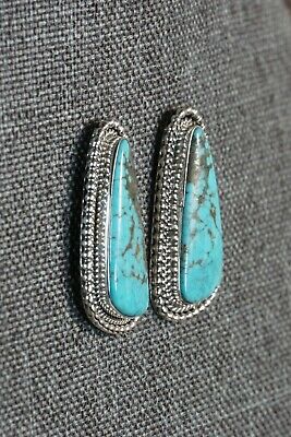 Navajo Turquoise and Sterling Silver Earrings - Annissa Martinez - High Lonesome Trading
