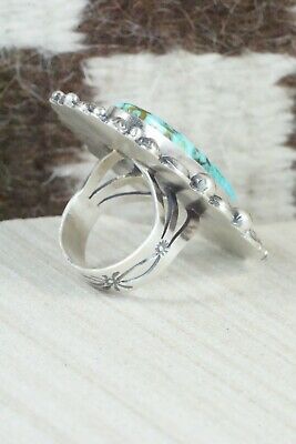 Turquoise & Sterling Silver Ring - Tom Lewis - Size 7.75