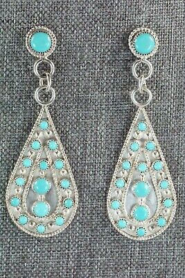 Turquoise & Sterling Silver Earrings and Pendant - Kenneth Hughte