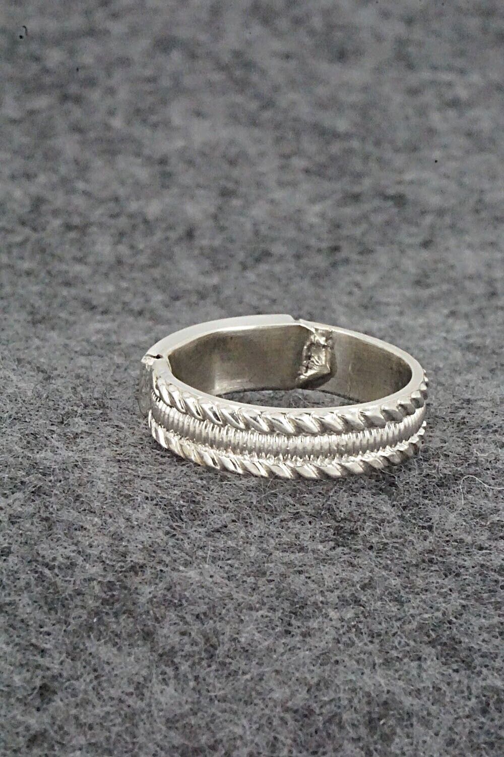 Opalite & Sterling Silver Inlay Ring - Orlando Laweka - Size 7.5