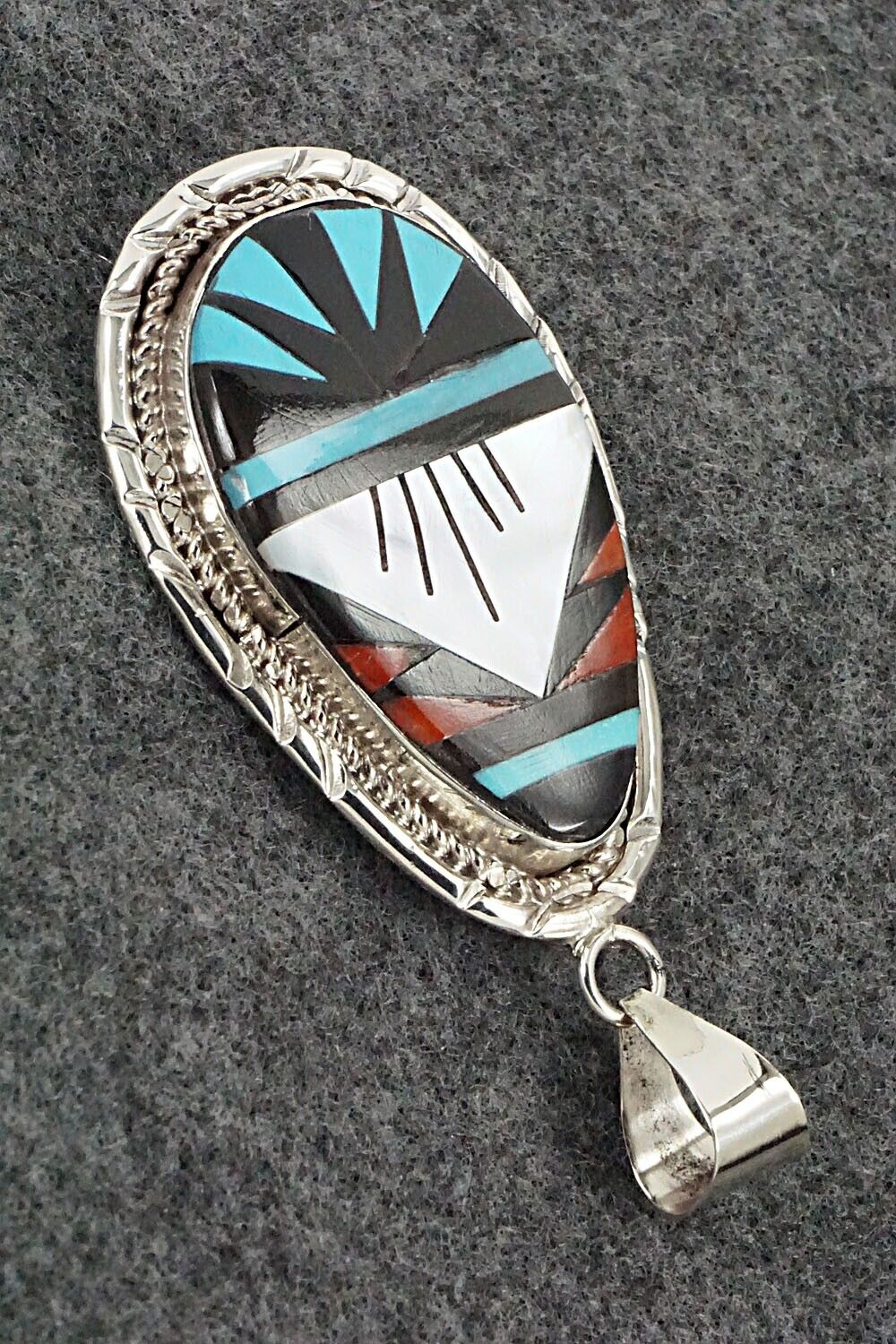 Multi Stone & Sterling Silver Pendant - Gladys Lamy