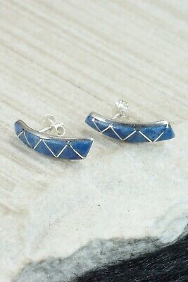 Lapis & Sterling Silver Earrings - Eldrick Seoutewa