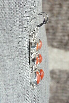 Coral and Sterling Silver Earrings - Robert Martinez