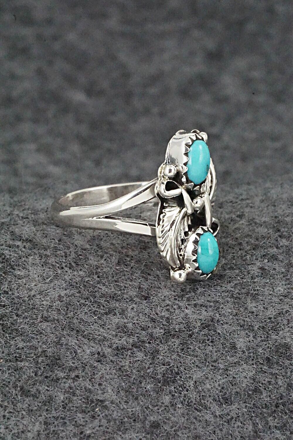 Turquoise & Sterling Silver Ring - William Begay - Size 7.75
