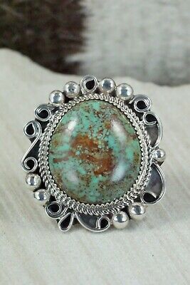 Turquoise and Sterling Silver Ring - Leslie Nez - Size 6.5