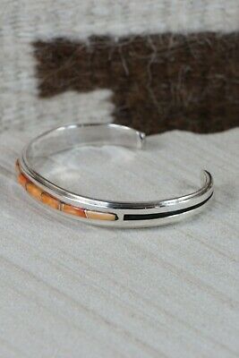 Navajo Spiny Oyster & Sterling Silver Bracelet - Wilbert Muskett - High Lonesome Trading