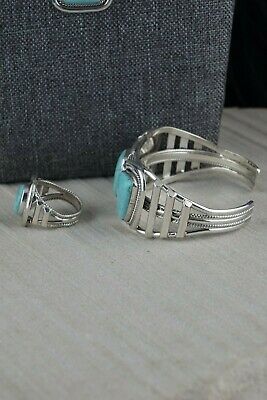 Navajo Turquoise & Sterling Silver Necklace Set - Raymond Delgarito - High Lonesome Trading