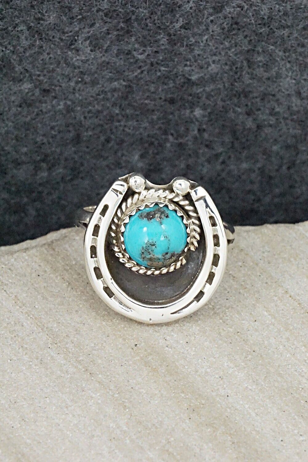 Turquoise & Sterling Silver Ring - Alice Rose Saunders - Size 7.5
