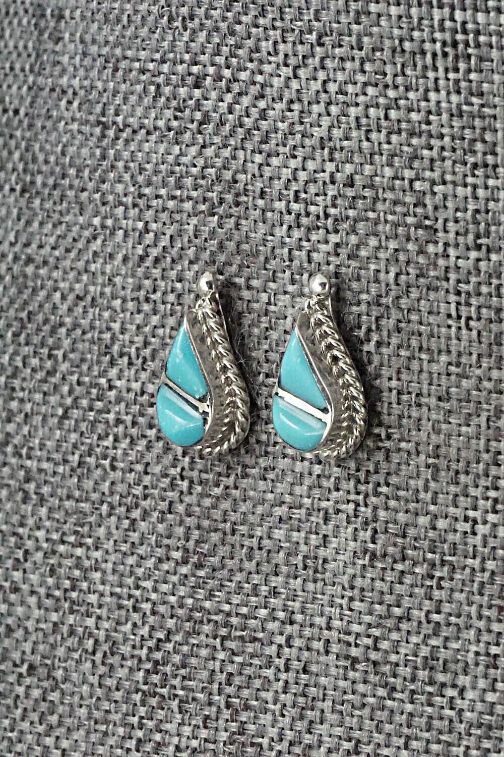 Turquoise & Sterling Silver Earrings - Gloria Tucson