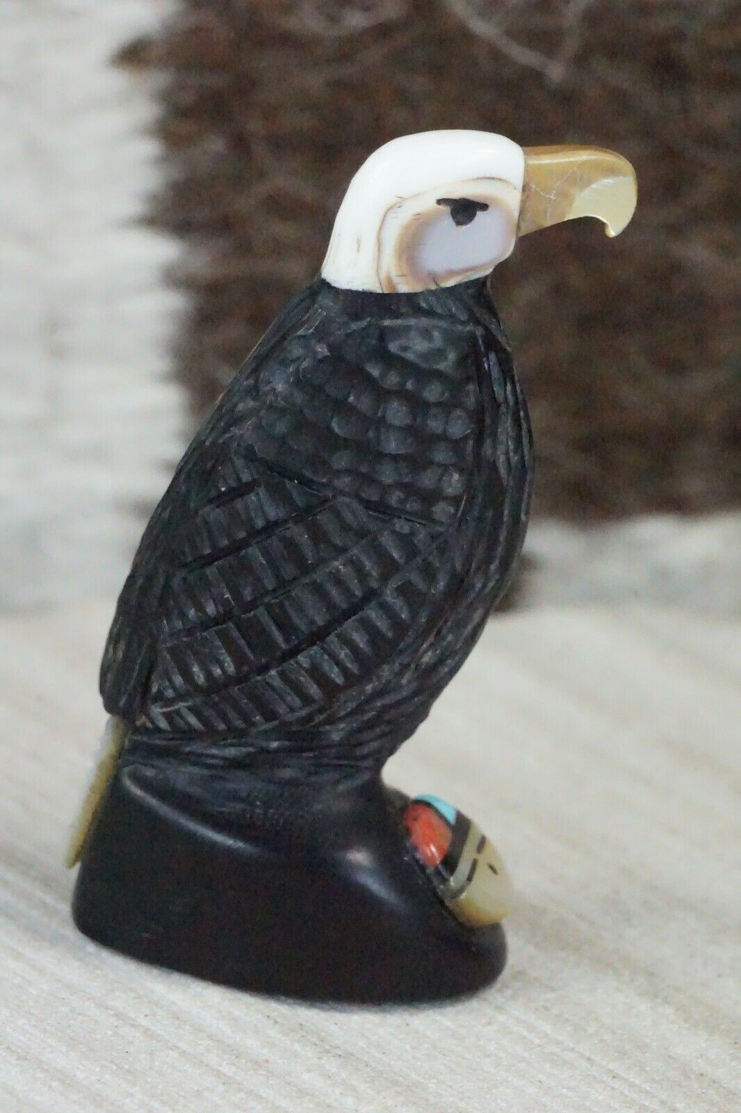 Eagle Zuni Fetish Carving - Darrin Boone - High Lonesome Trading