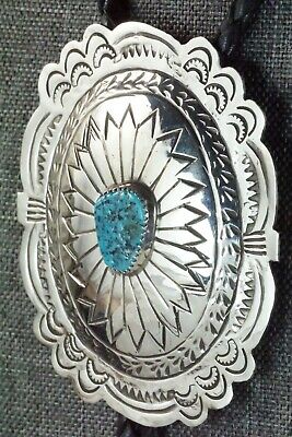Turquoise & Sterling Silver Bolo Tie - Carson Blackgoat