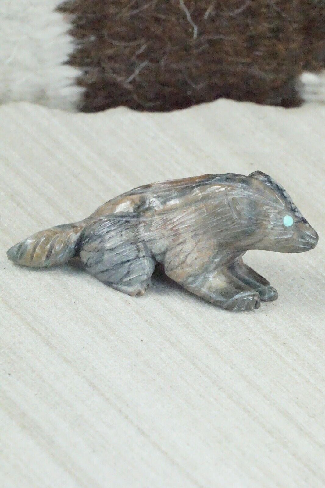 Badger Zuni Fetish Carving - Jonas Hustito