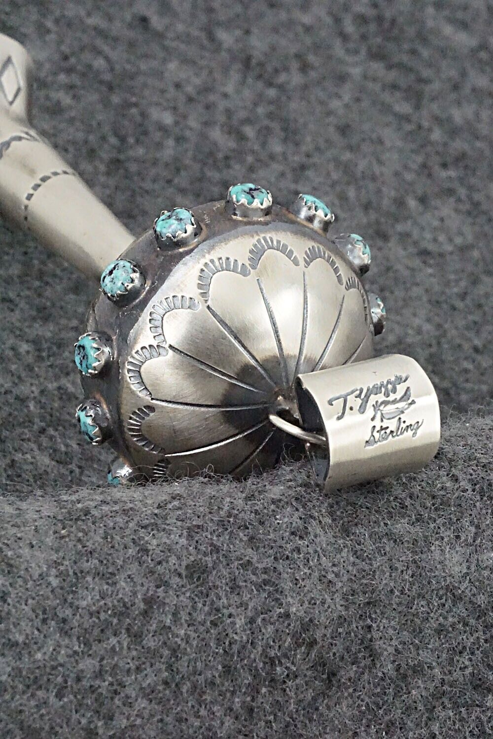 Turquoise and Sterling Silver Blossom Pendant - Tim Yazzie