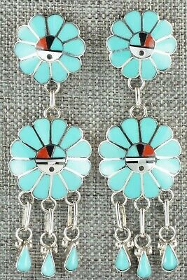 Turquoise & Sterling Silver Earrings - Burdian Soseeah