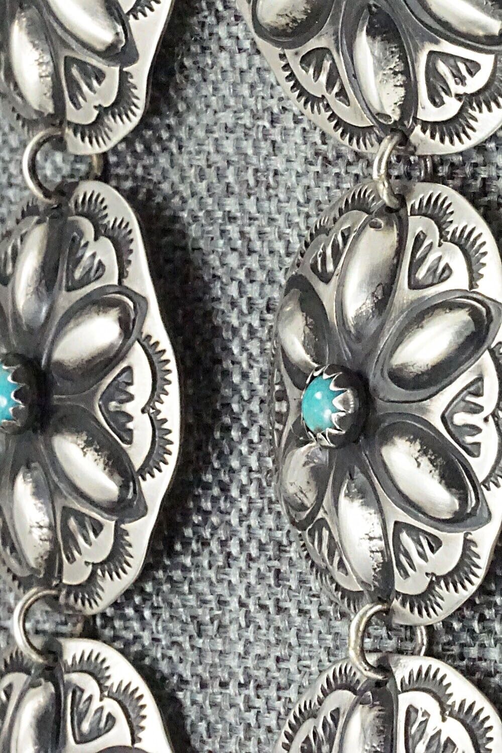 Turquoise & Sterling Silver Earrings - Leander Tahe