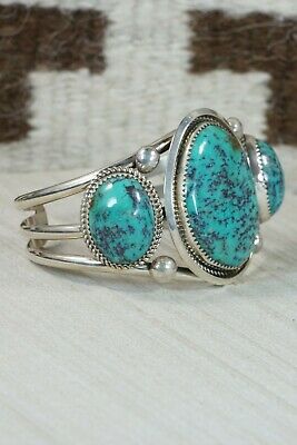 Navajo Turquoise & Sterling Silver Bracelet - Leslie Nez