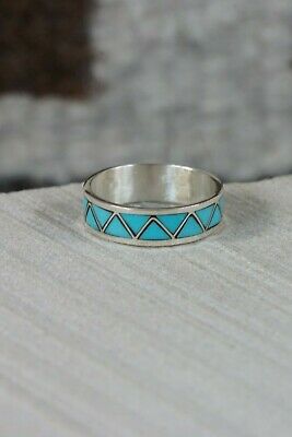 Zuni Turquoise and Sterling Silver Ring - Tina Haloo - Size 11.75 - High Lonesome Trading