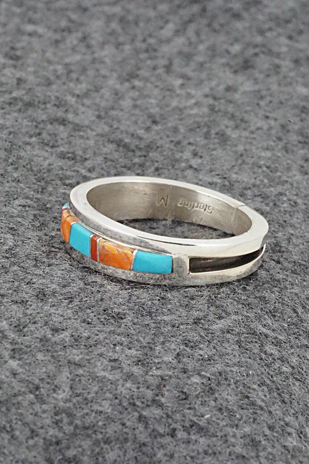 Multi-Stone & Sterling Silver Inlay Ring - Wilbert Muskett Jr. - Size 12