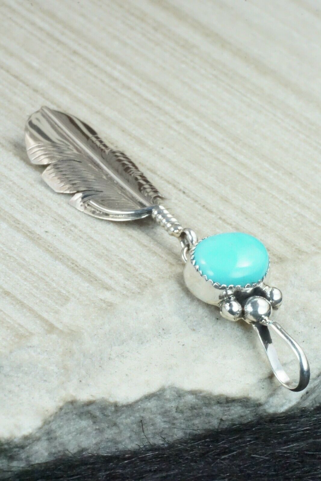 Turquoise and Sterling Silver Pendant - Aaron Davis