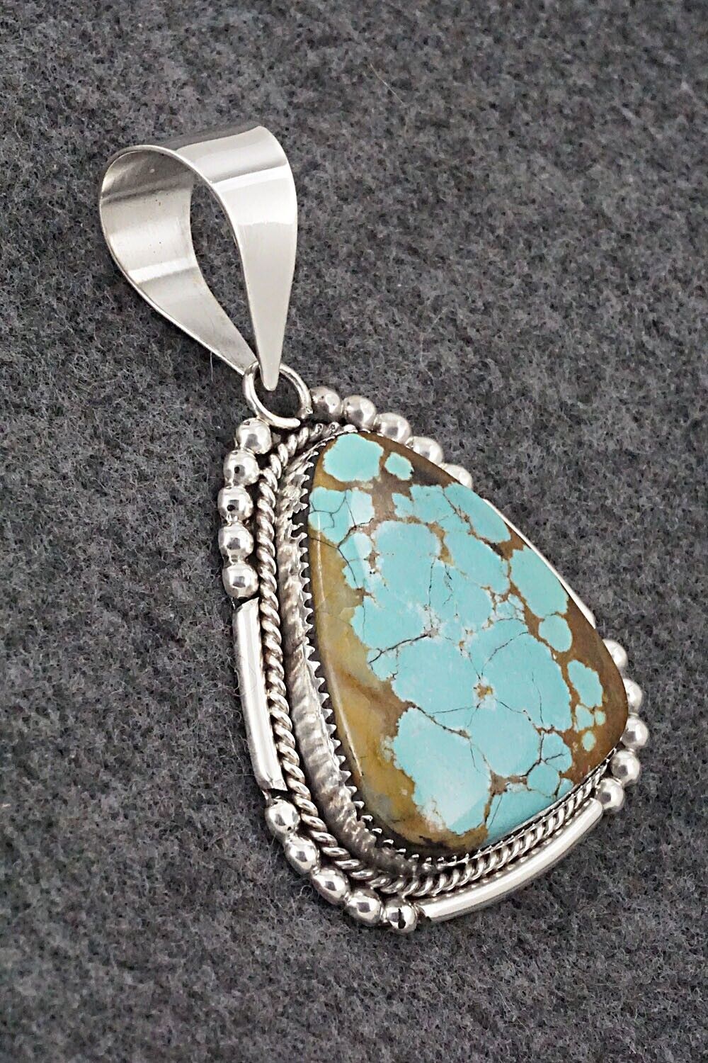 Turquoise and Sterling Silver Pendant - Kenny Calavaza