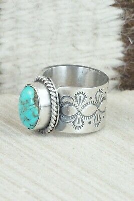 Turquoise and Sterling Silver Ring - Michael Calladitto - Size 6.75