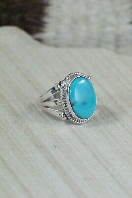 Navajo Turquoise & Sterling Silver Ring - Genevieve Frank - Size 5.5