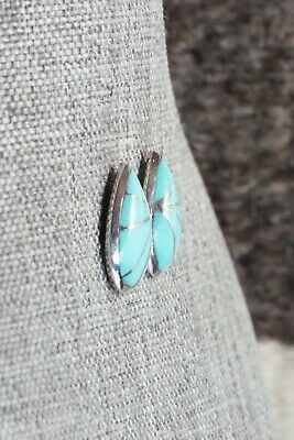 Turquoise & Sterling Silver Earrings - Evelyn Mahkee