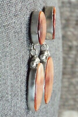 Spiny Oyster and Sterling Silver Earrings - Selina Warner